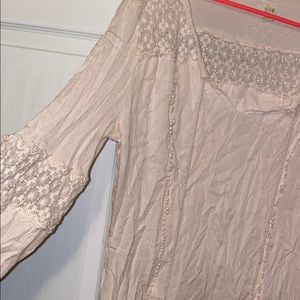 Surf Gypsy Light Pink Lace Blouse